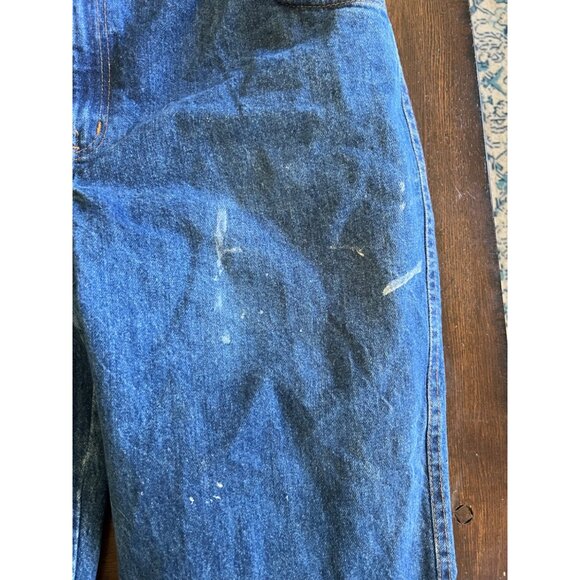 Vintage Chic Medium Wash High Waist Mom Jeans Made in USA Distressed Paint 22 - Picture 4 of 13